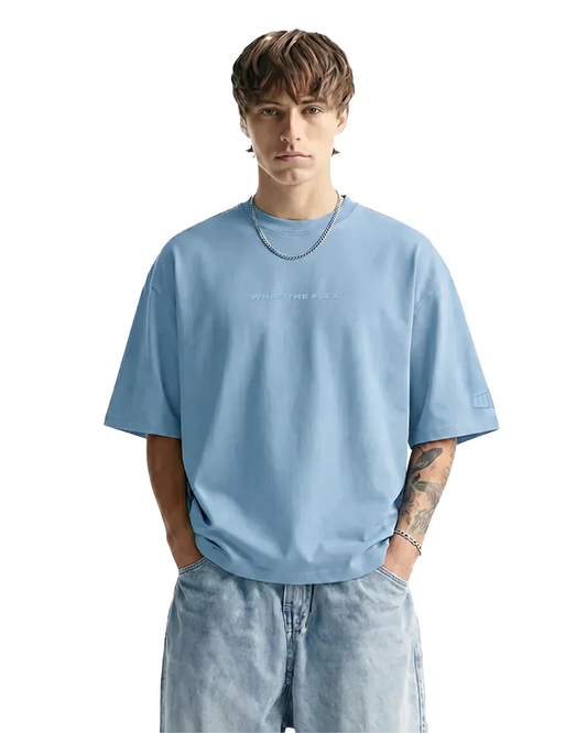 Raw Light Blue Boxy-Fit T-Shirt
