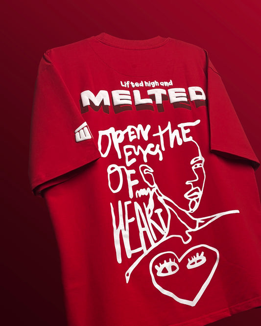 red oversized t shirt