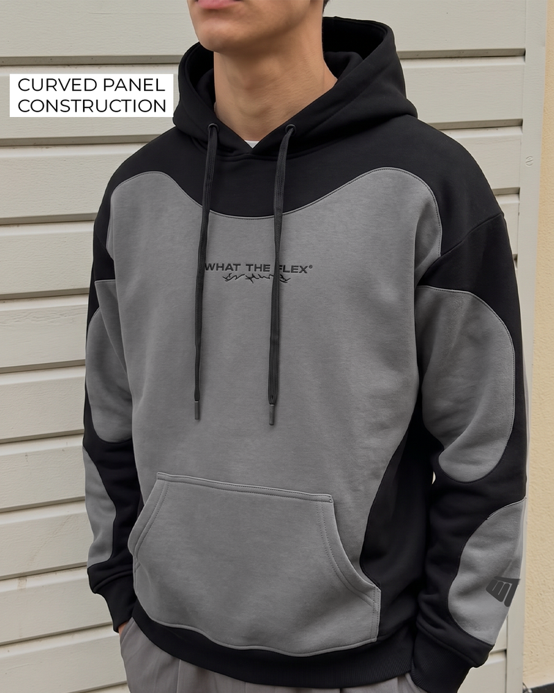Shadow Grey Panel Oversized Hoodie