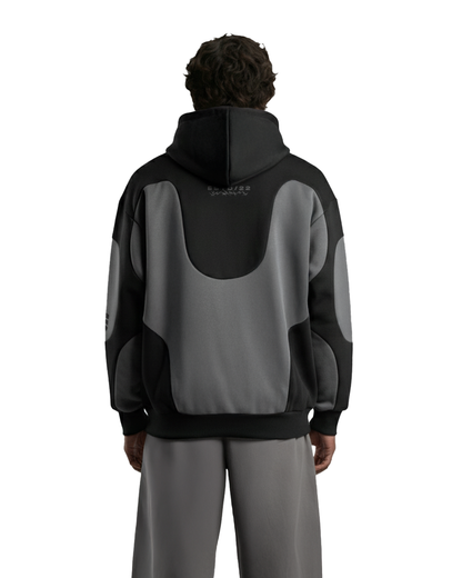 Shadow Grey Panel Oversized Hoodie