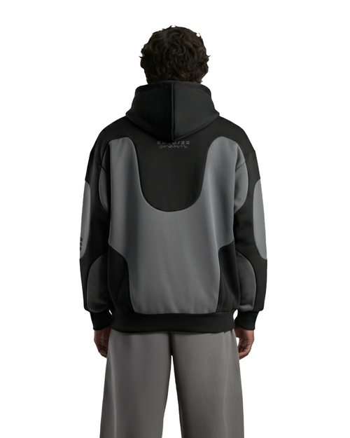 Shadow Grey Panel Oversized Hoodie