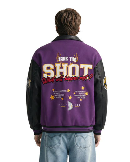 Take the Shot Purple Varsity Jacket