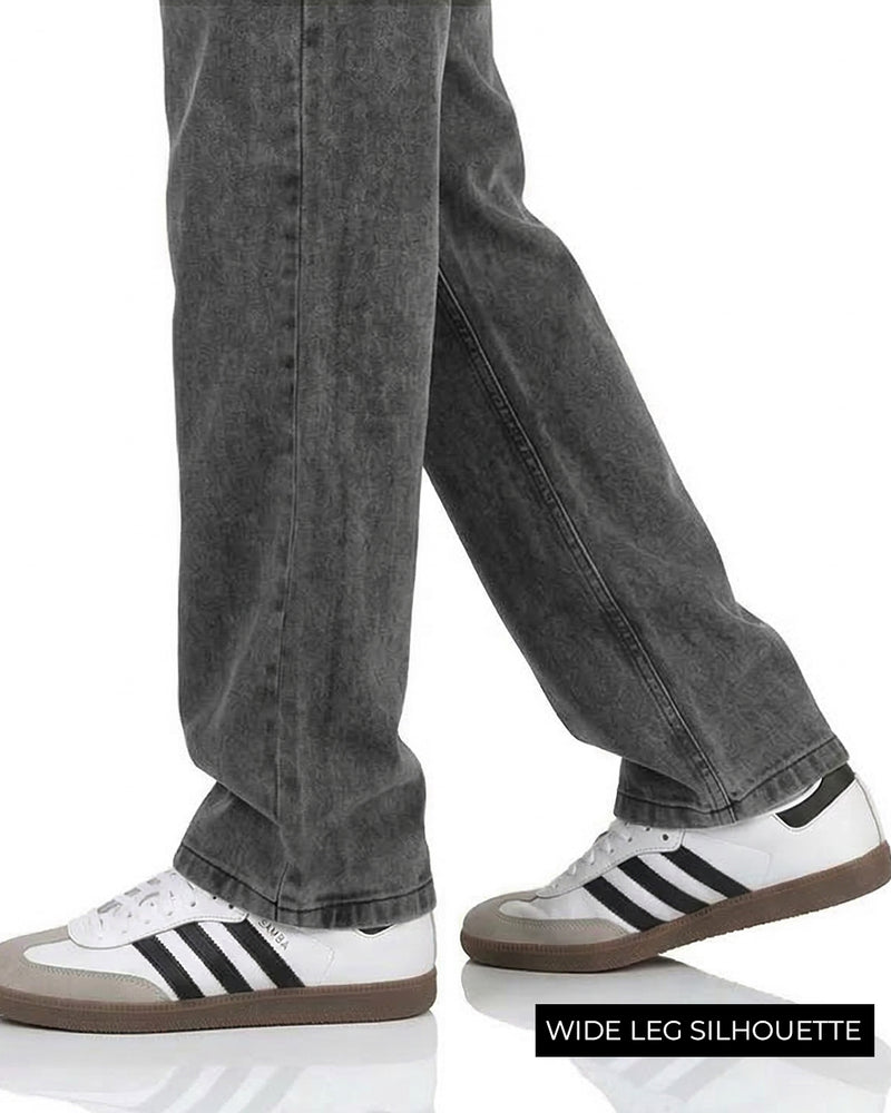 Washed Grey Straight Cut Jeans