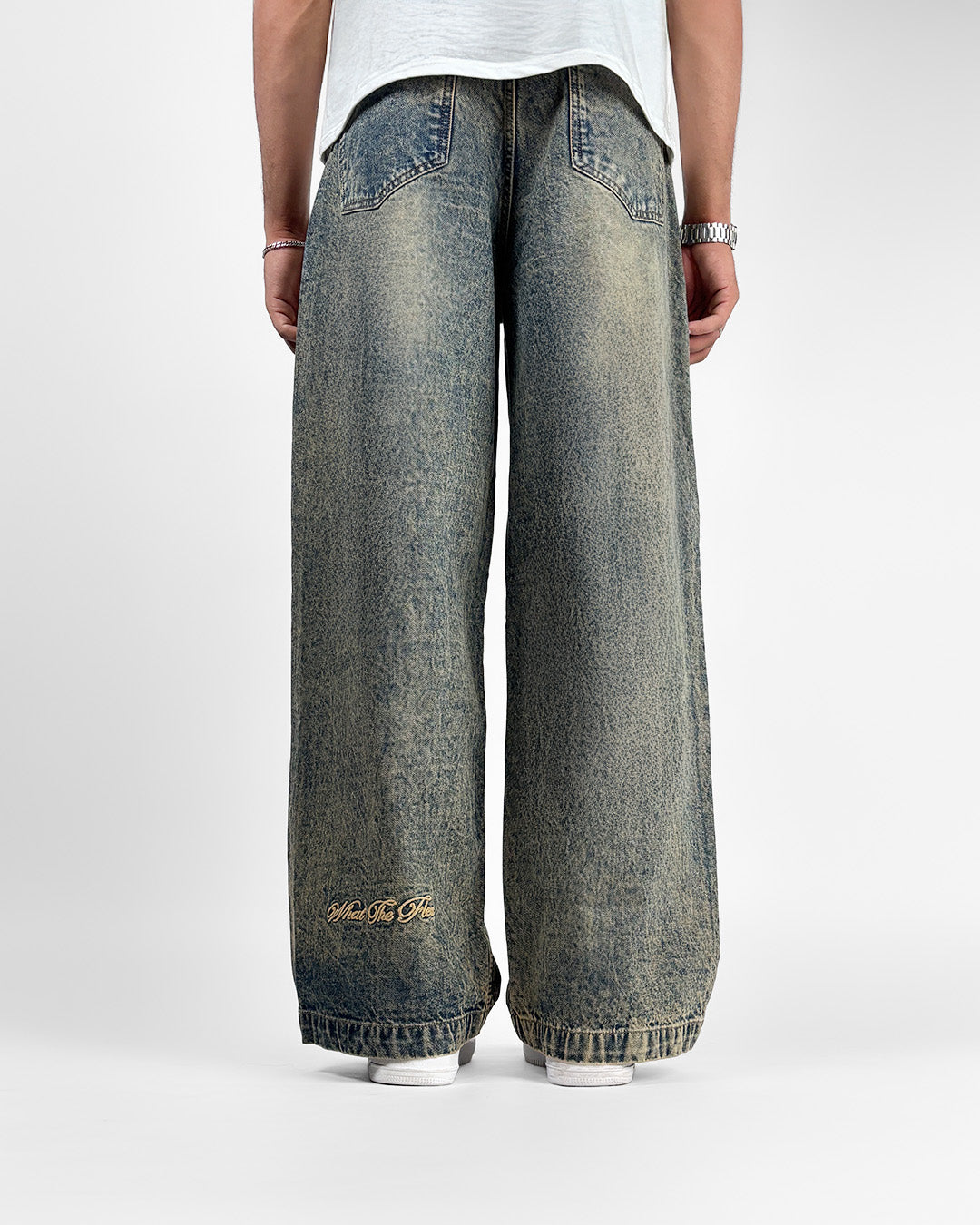 Burnt Blue Baggy Denim Jeans