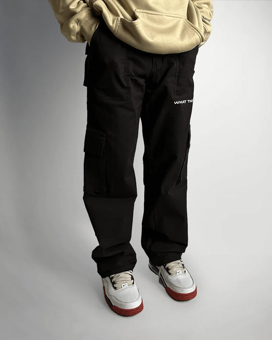Solid Black Unisex Cargo - WHAT THE FLEX