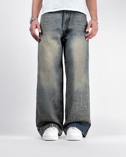 Burnt Blue Baggy Denim Jeans