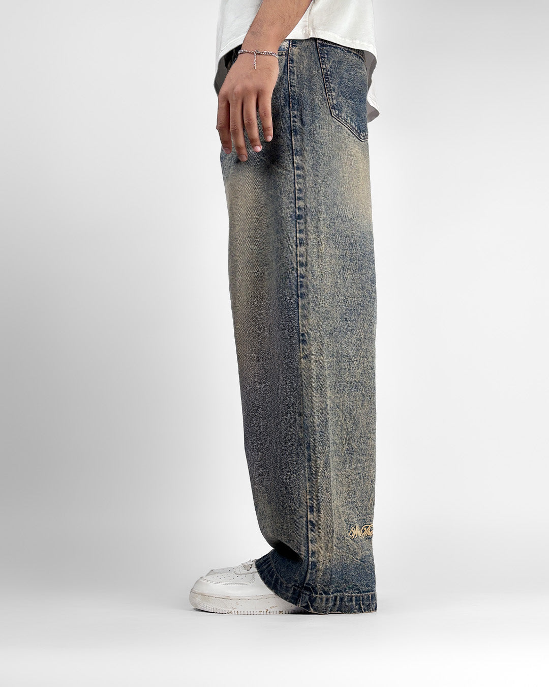 Burnt Blue Baggy Denim Jeans