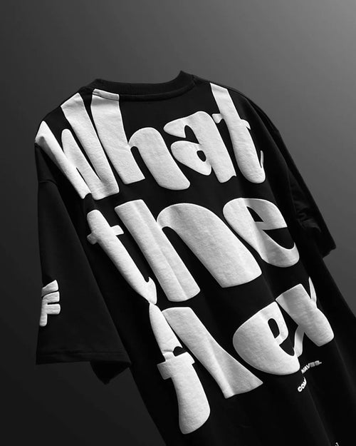 Bleed Flex Black Heavyweight T-shirt - WHAT THE FLEX