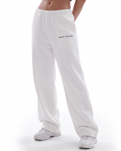 White Essential Cotton Pants For Women.