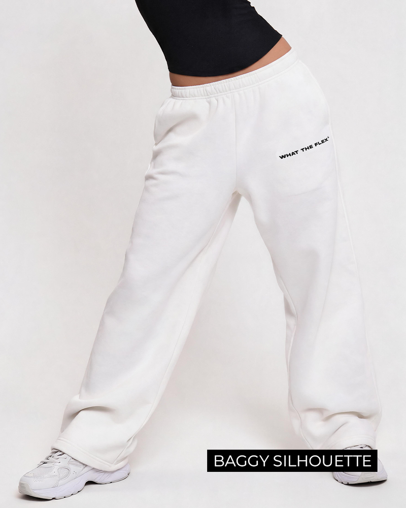 White Essential Cotton Pants For Women.