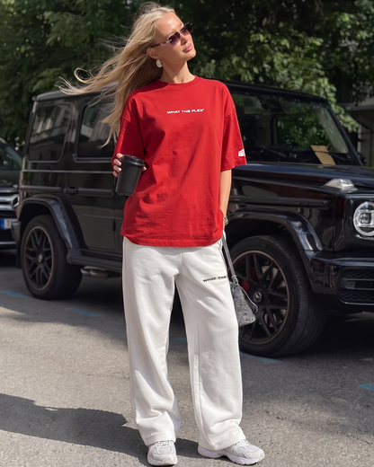 White Essential Cotton Pants For Women.