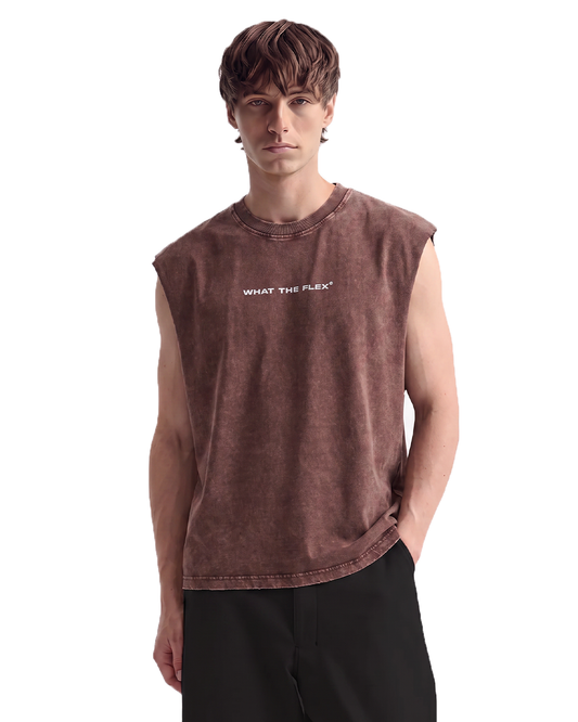 Wildside Brown Acid Wash Boxy Vest