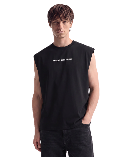 Worldwide Black Cotton Boxy Vest