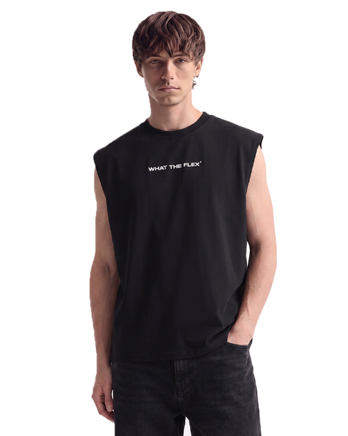 Worldwide Black Cotton Boxy Vest