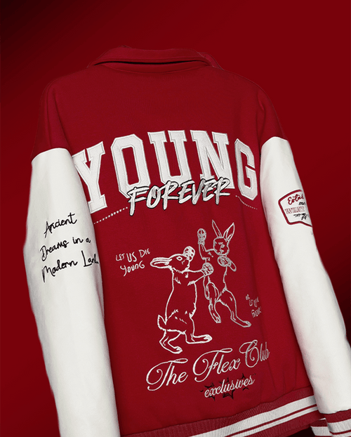 Young Forever Red Varsity Jacket